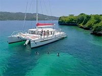 Best Sailing Catamaran Charter in Samana Bay Domnnican Republic to Cayo Levantado island.